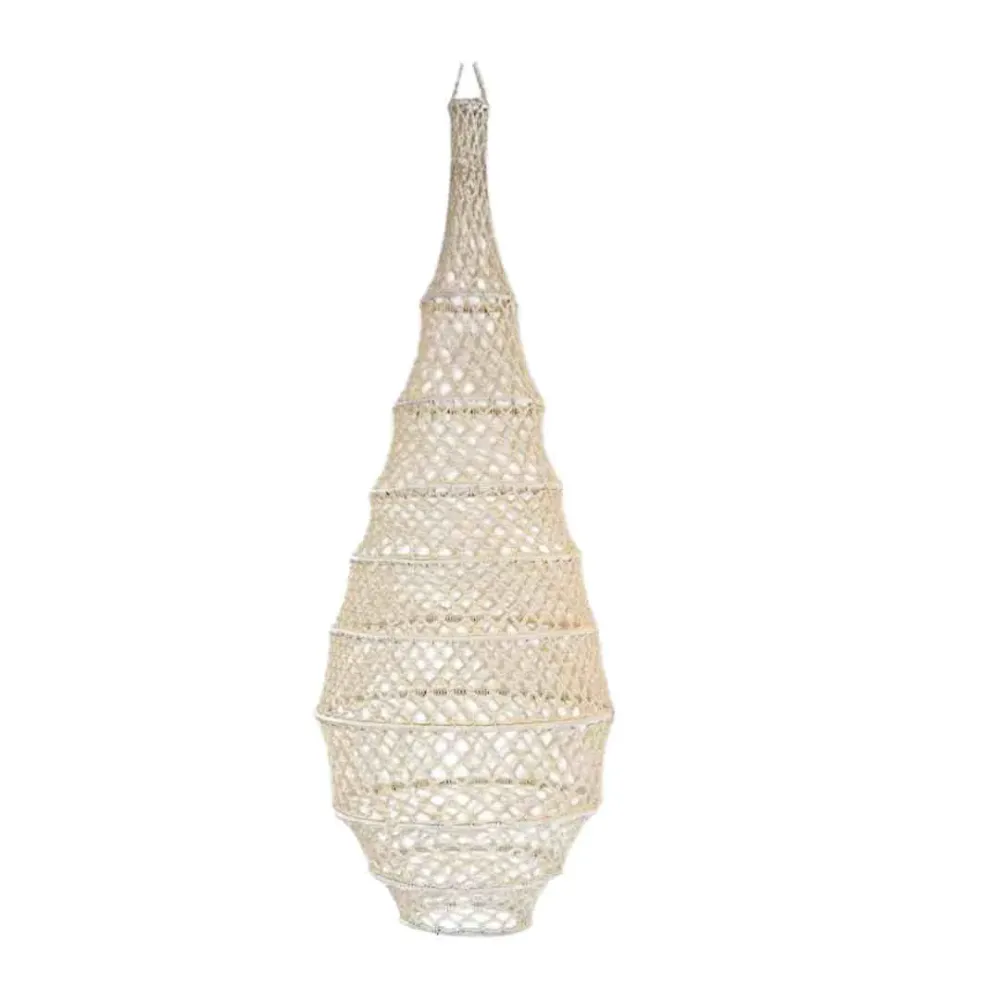 NOA MAY Hanglamp Numa - off white - viscose - Ø 40 cm / H 95 cm - fishnet design