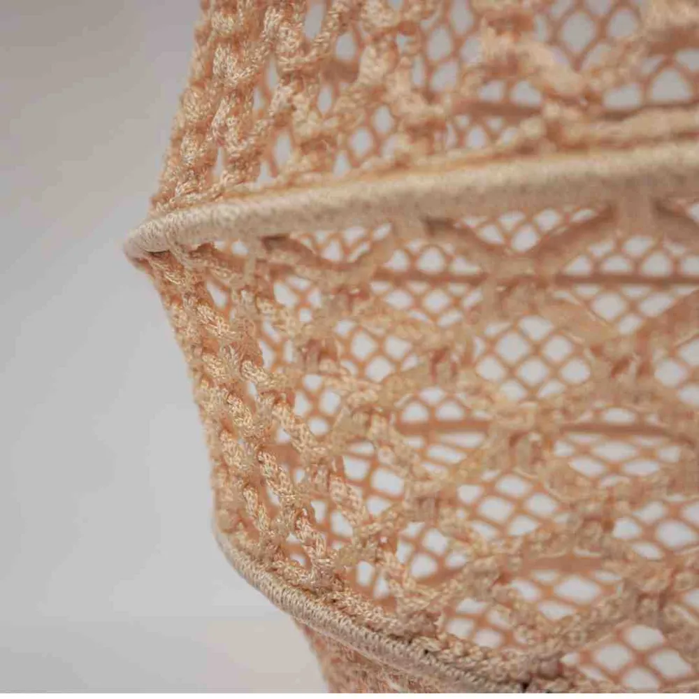 NOA MAY Hanglamp Numa - off white - viscose - Ø 40 cm / H 95 cm - fishnet design
