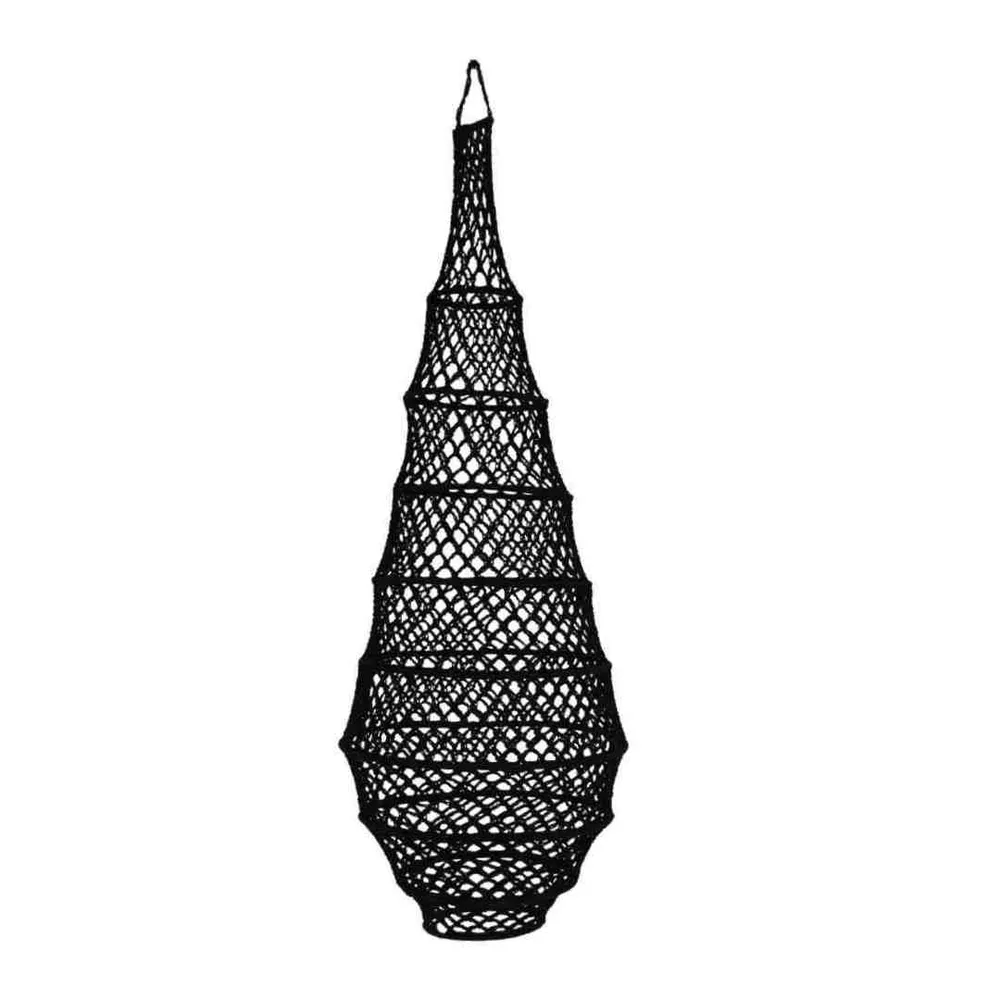 NOA MAY Hanglamp Numa - zwart - viscose - Ø 40 cm / H 95 cm - fishnet design