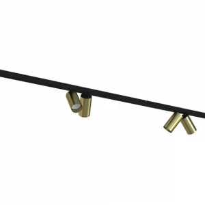 Nowodvorski railsysteem Mono - 8 lichts - 300 x 11 cm - zwart - goud