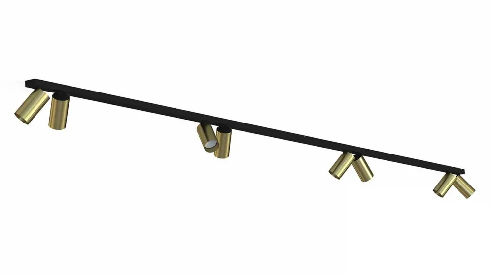 Nowodvorski railsysteem Mono - 8 lichts - 300 x 11 cm - zwart - goud