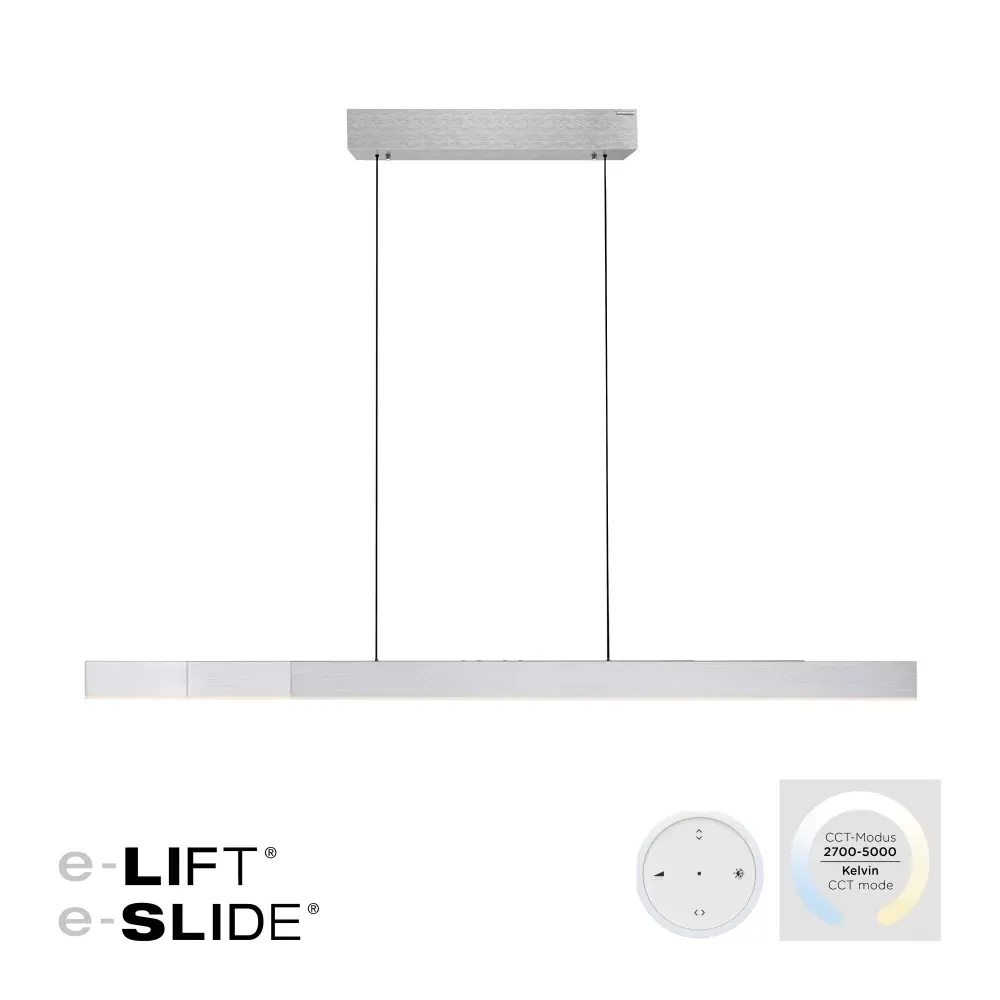 Neuhaus PURE hanglamp e-Lift - 3 lichts - 200 x 240 cm - mat chroom Paul Neuhaus
