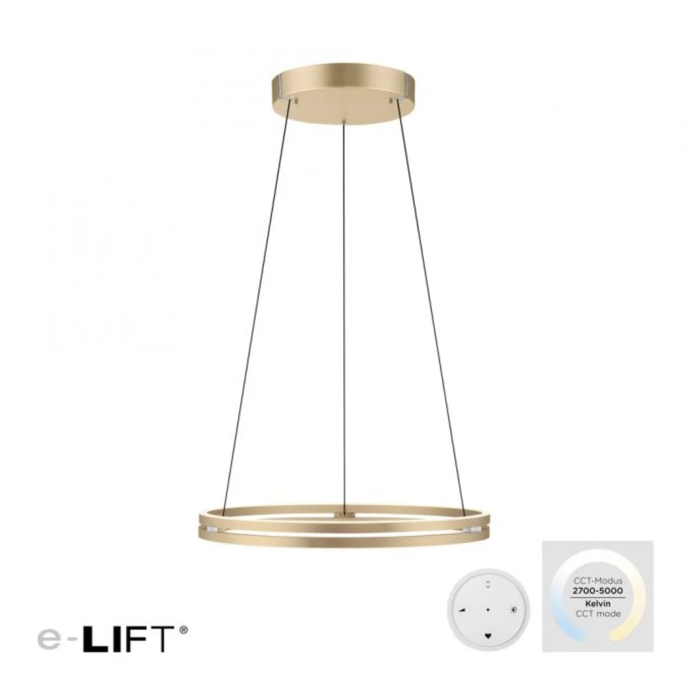 Neuhaus PURE hanglamp E-Loop - 2 lichts - 70 x 350 cm - mat goud Paul Neuhaus