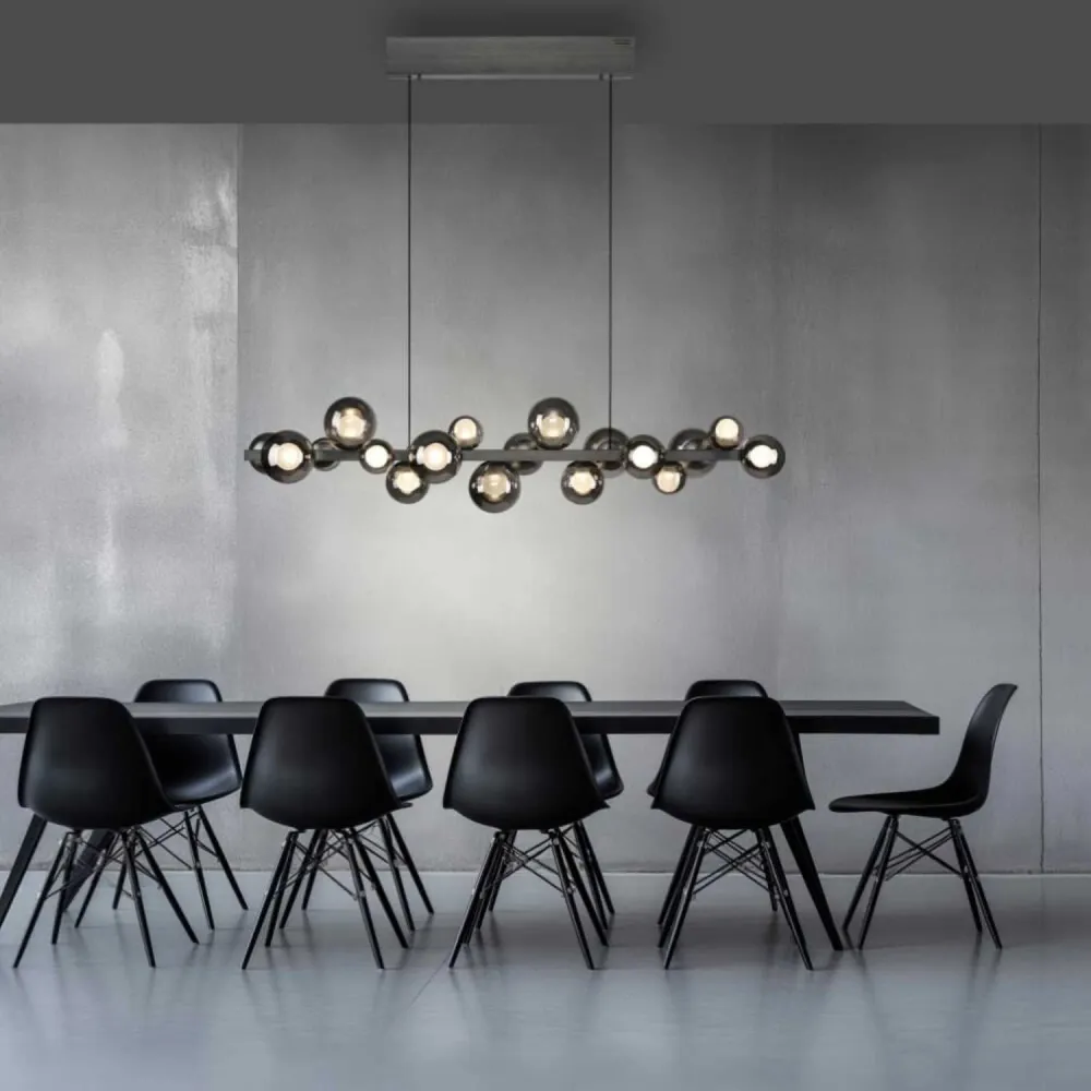 Neuhaus PURE hanglamp E-Popup - 18 lichts - 120 x 240 cm - antraciet Paul Neuhaus