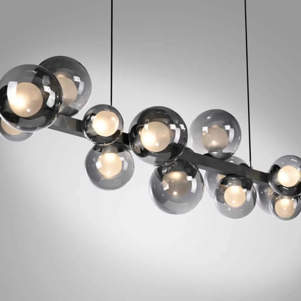 Neuhaus PURE hanglamp E-Popup - 18 lichts - 120 x 240 cm - antraciet Paul Neuhaus