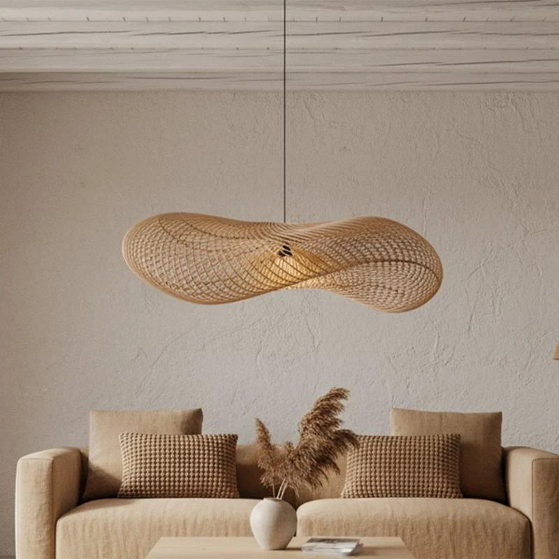 Rotan hanglamp Wave 90 cm Raw Materials