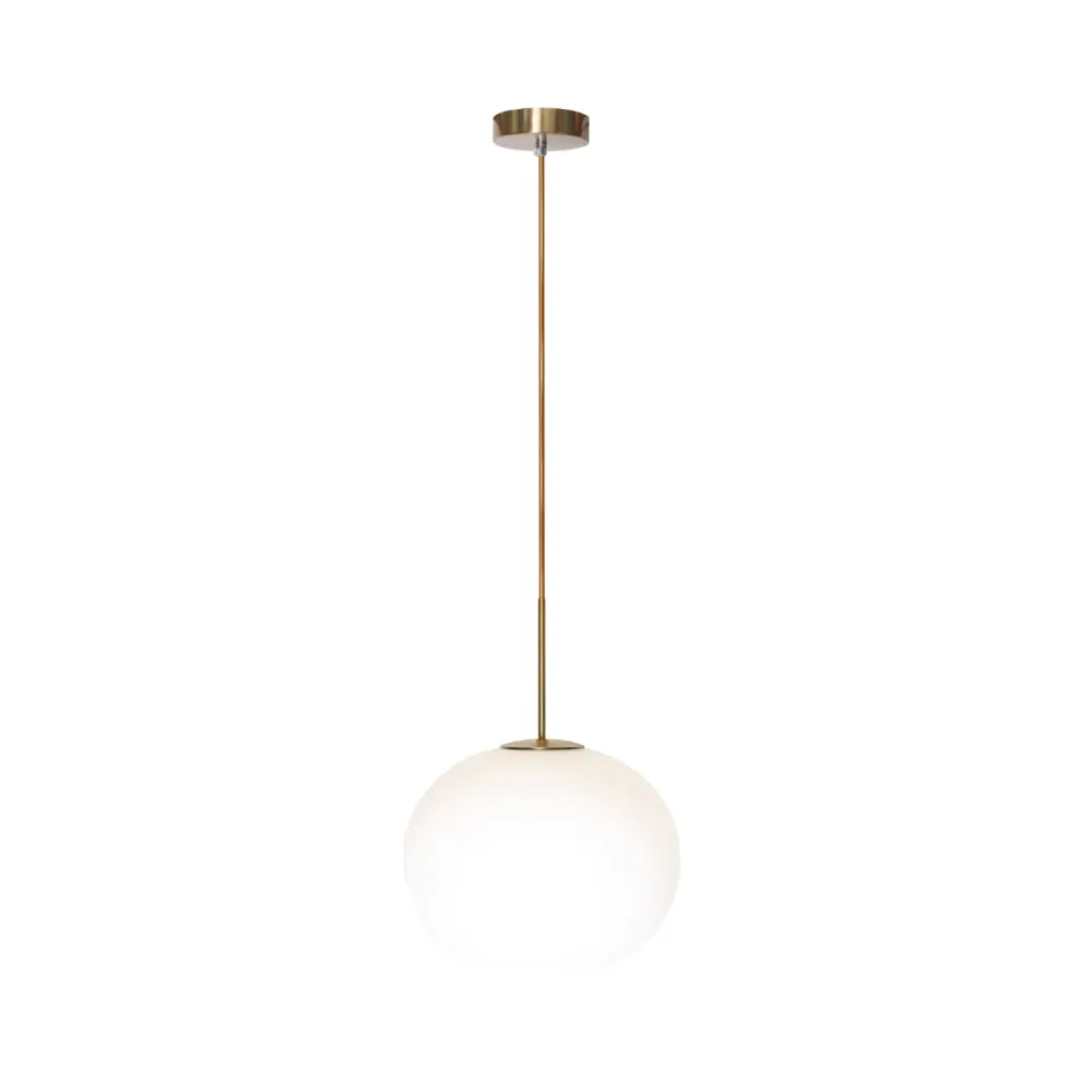 Rebellenclub Hanglamp Elisa wit met - messing - 33 x 33 cm