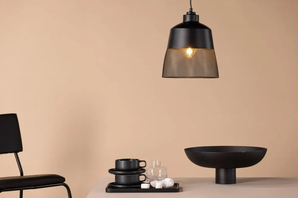 Rebellenclub Hanglamp Prato - zwart - Ø 24 cm