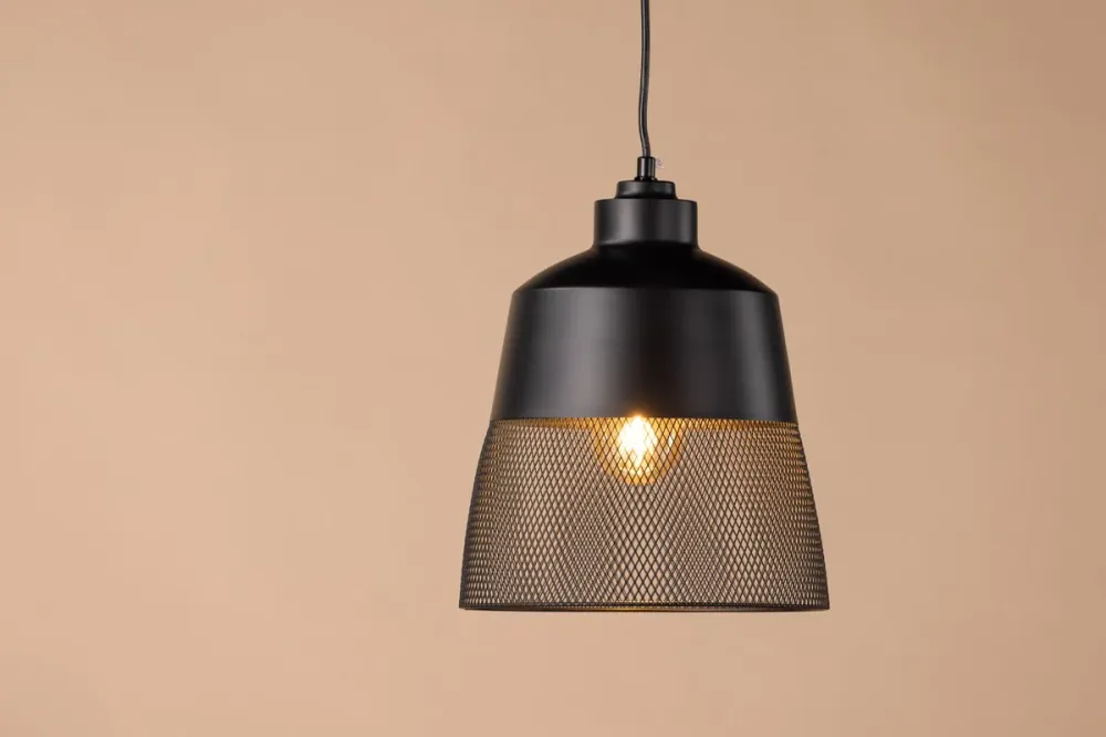 Rebellenclub Hanglamp Prato - zwart - Ø 24 cm