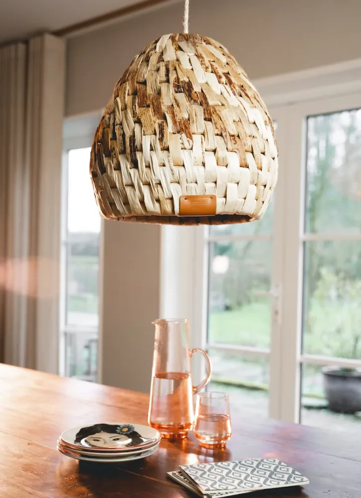 Return to Sender Lampenkap Ø 35 cm H35 cm van gevlochten abaca bananenblad