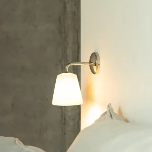 Richmond Kleine Wandlamp Fijn Porselein - Gepolijst Nikkel