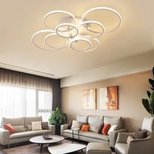 8 Ringen Plafondlamp - Wit - Afstandsbediening - Dimbaar Met App - Smart lamp - Woonkamerlamp - Moderne lamp - Plafonniere