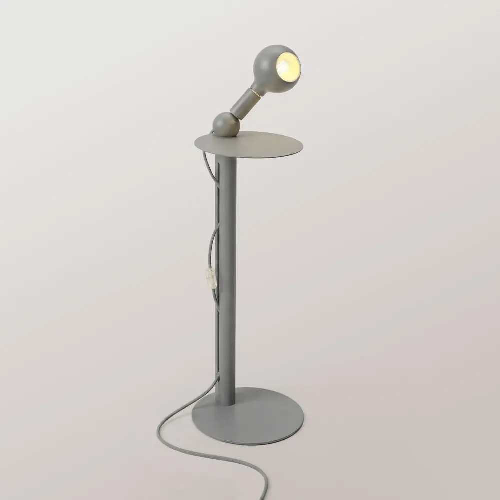 Rocco - Vloerlamp met UK-stekker en Camo-lichtbron - Grijs