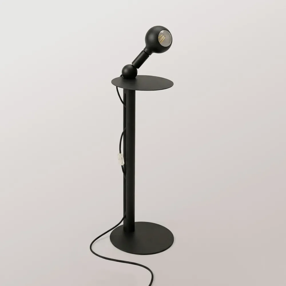 Rocco - Vloerlamp met UK-stekker en Camo-lichtbron - Zwart