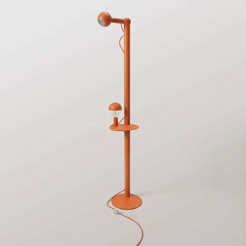 Rocco XXL - Staande lamp met UK Stekker en Lichtbron Maria en Camo - Oranje