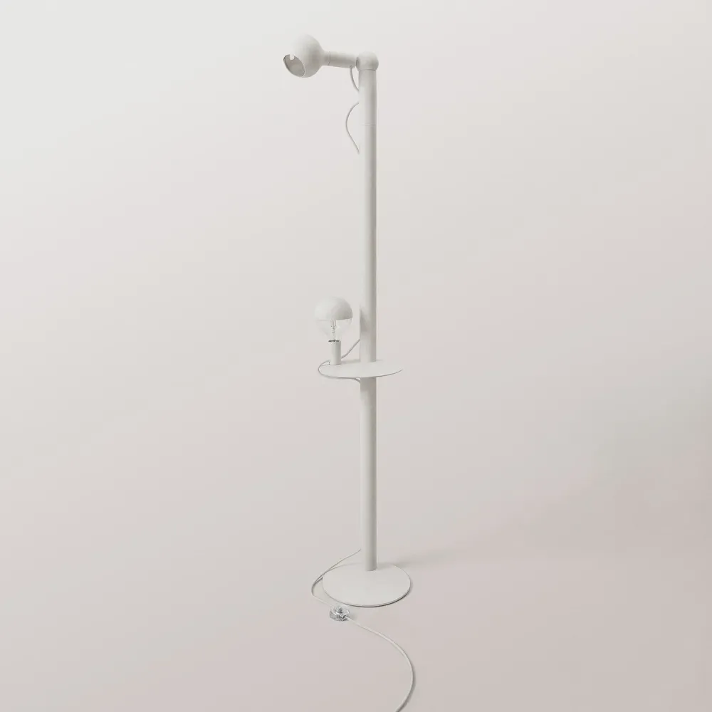 Rocco XXL - Vloerlamp met UK-Stekk er en Lichtbron Maria en Camo - Wit
