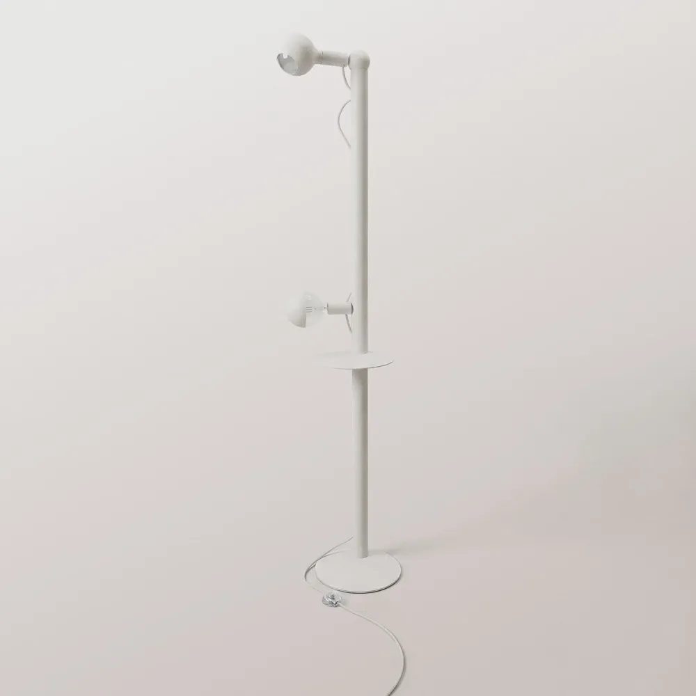 Rocco XXL - Vloerlamp met UK-Stekk er en Lichtbron Maria en Camo - Wit