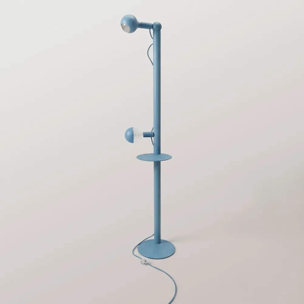 Rocco XXL - Vloerlamp met UK-stekker en lichtbron Maria en Camo - Blauw