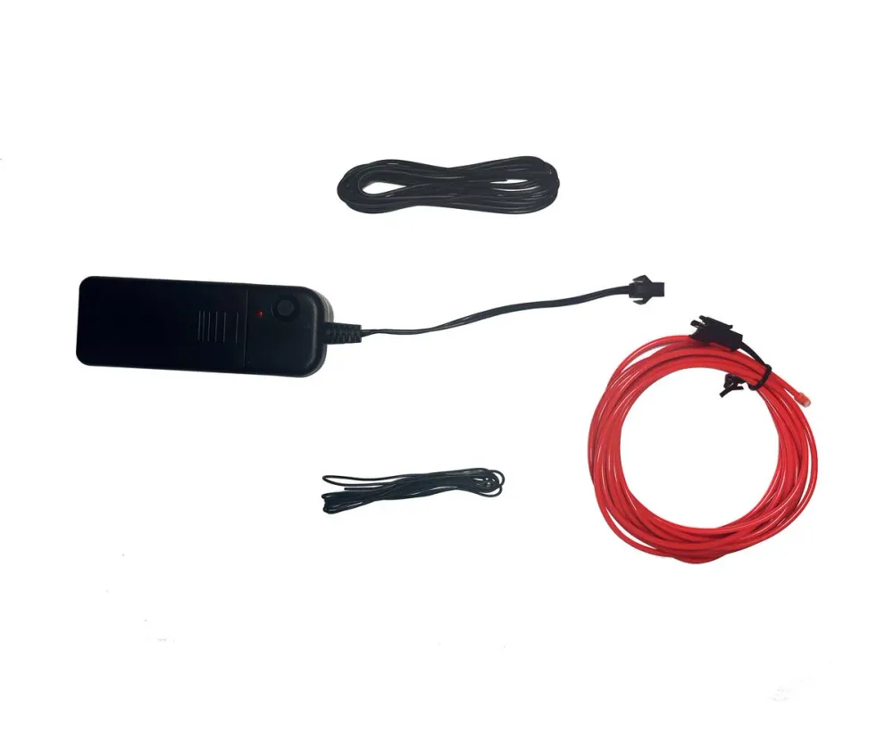 Rode Flexibele Neon Draad 3m, 3 Lichtmodi, AA Batterij Aangedreven