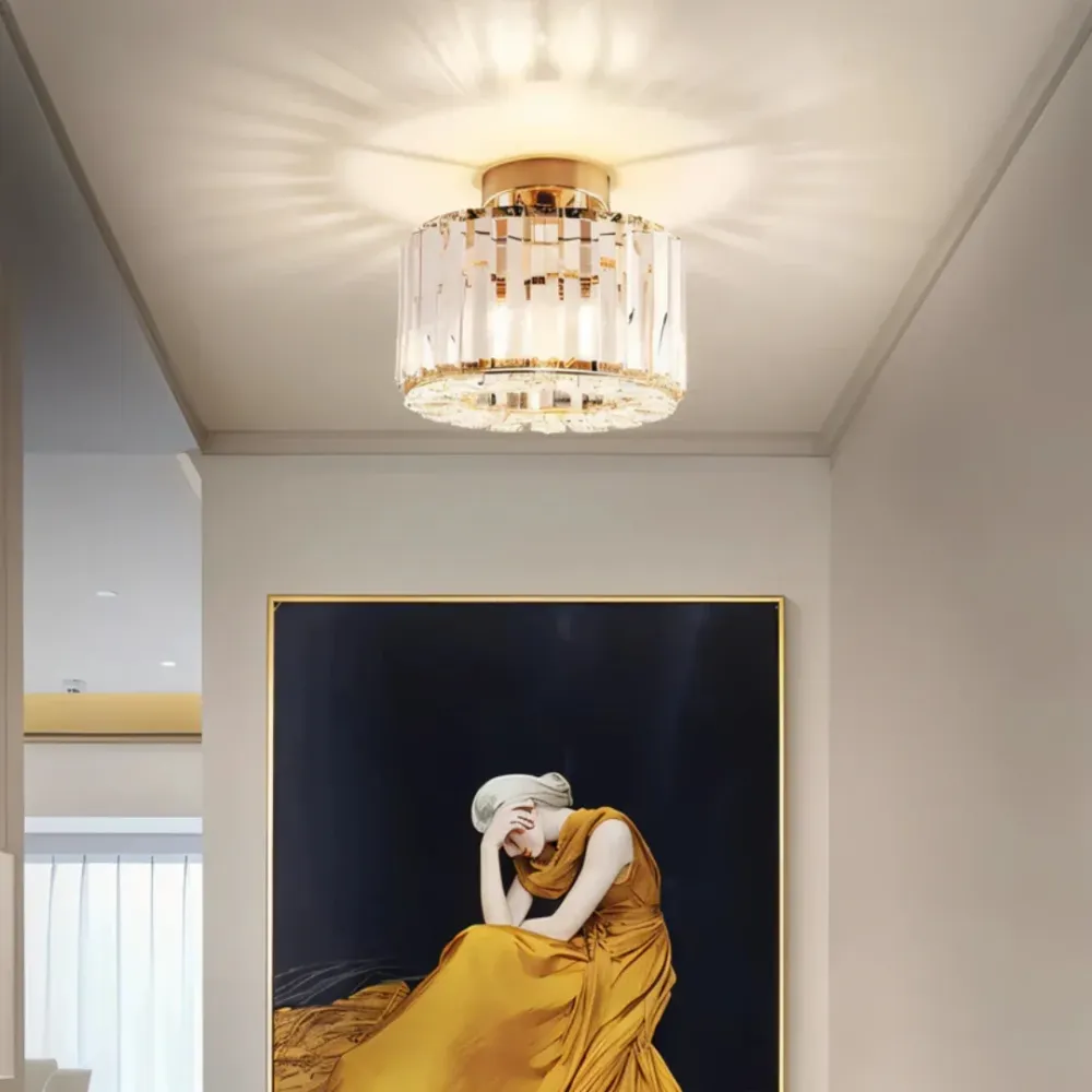 Ronde Plafondlamp Kristalglas