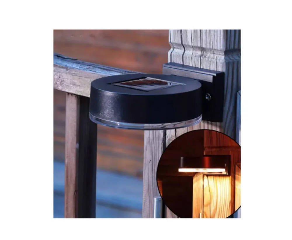 Ronde Solar Wandlamp, 600 mAh, 6-8 uur licht, weerbestendig, balkon.