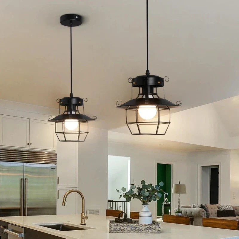 AntiqueCage - Industriële Hangende Plafondlamp Selzar