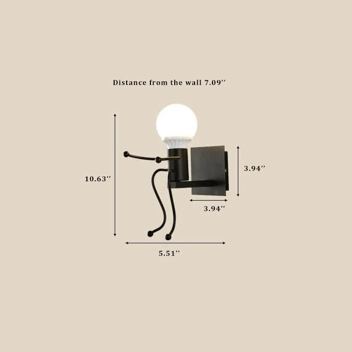 ArtiVillain - Smidseijzer wandlamp met 1 licht Selzar