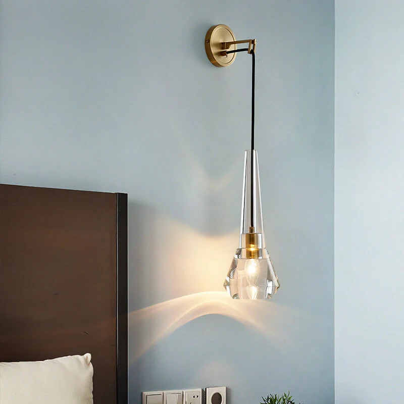 CrystalGlow - Moderne geometrische wandlamp van kristalglas met 1 licht Selzar