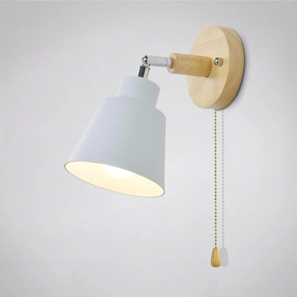 Draaibare Collin Wandlamp met Trekketting Schakelaar Selzar