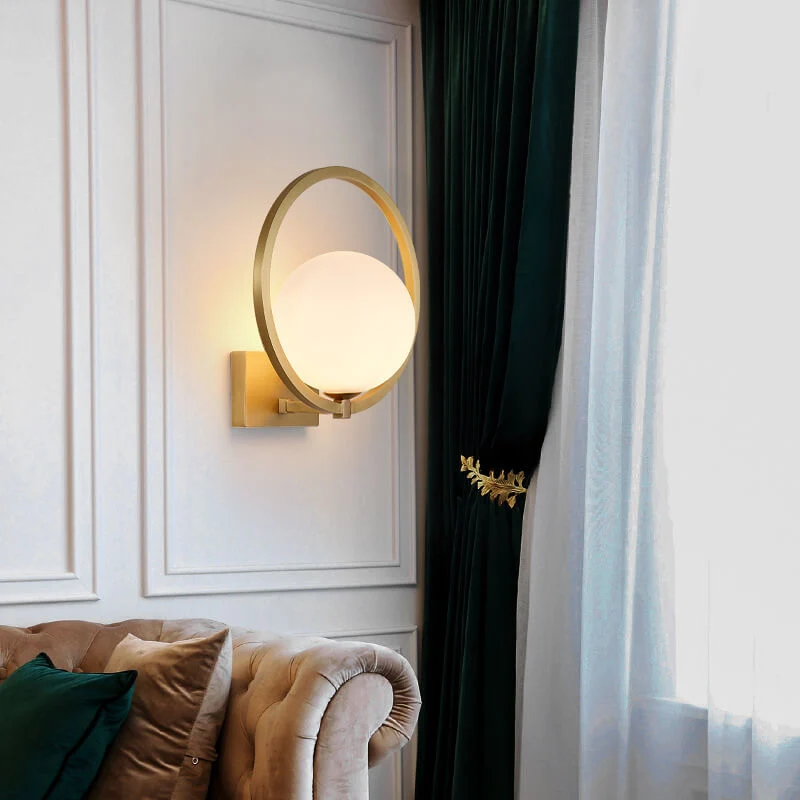 GloedSphere - Moderne wandlamp met ronde glazen bol en 1 lichtpunt Selzar
