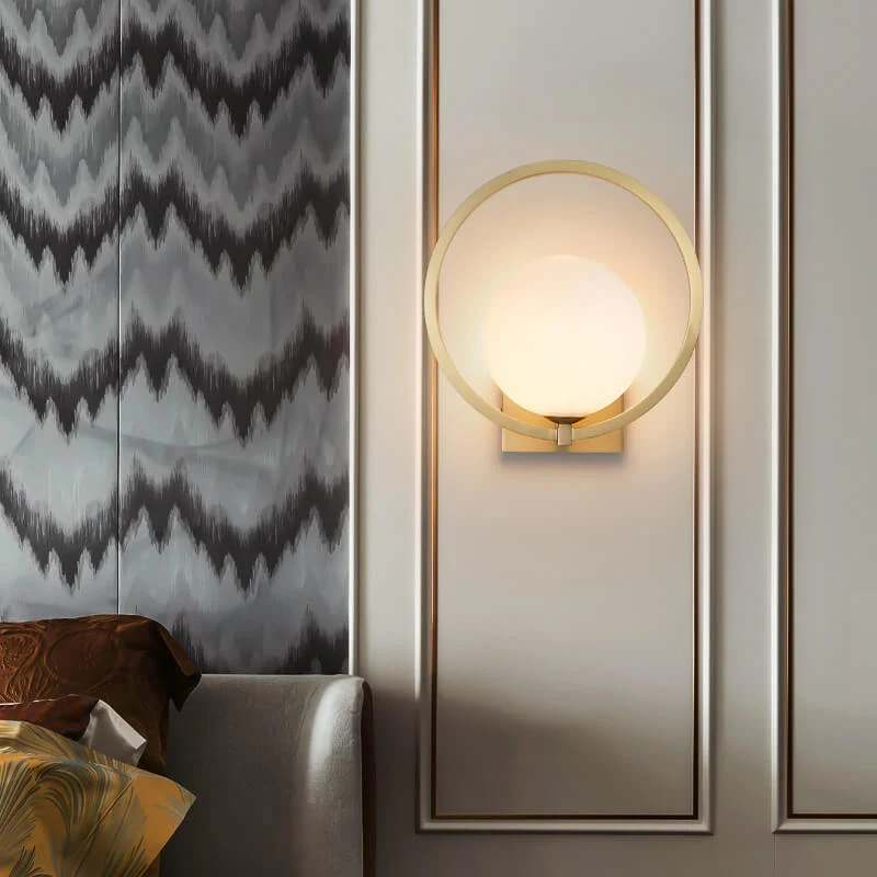 GloedSphere - Moderne wandlamp met ronde glazen bol en 1 lichtpunt Selzar