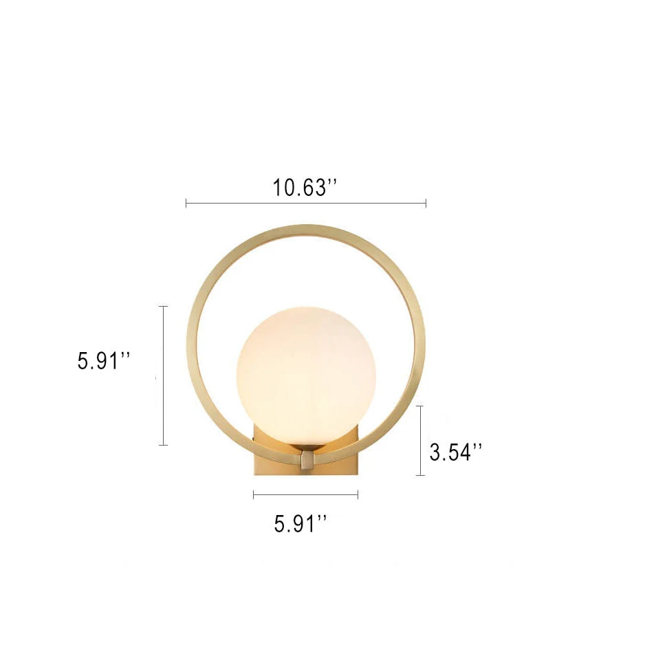GloedSphere - Moderne wandlamp met ronde glazen bol en 1 lichtpunt Selzar