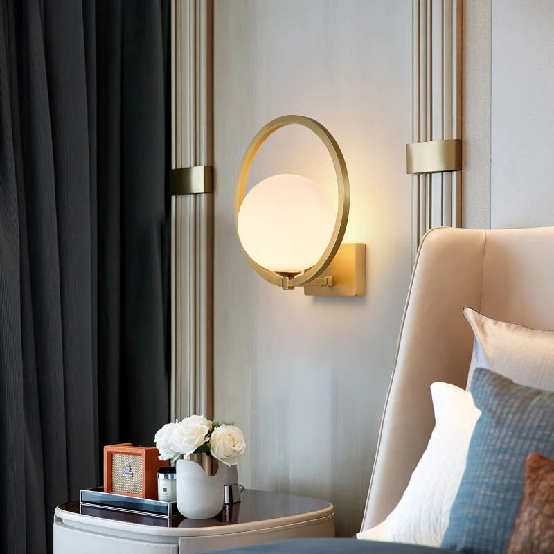 GloedSphere - Moderne wandlamp met ronde glazen bol en 1 lichtpunt Selzar