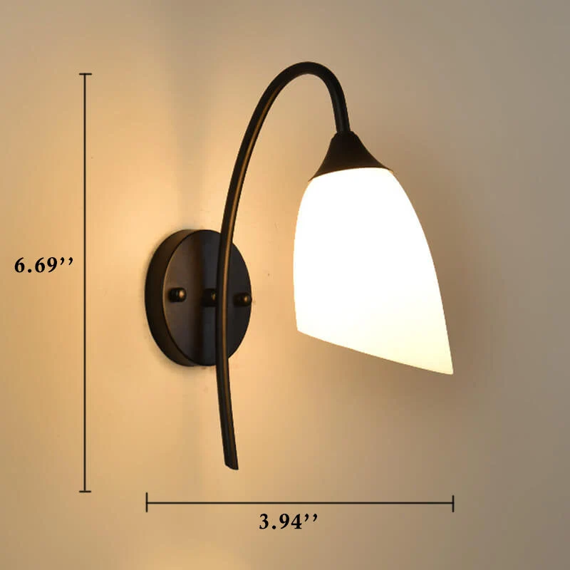 GloeiGlow - Moderne schuine, glockenförmige wandlamp met arm Selzar