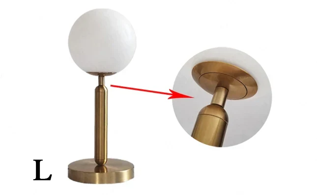 GlowSphere - LED Glazen Bol Messing Tafellamp Selzar