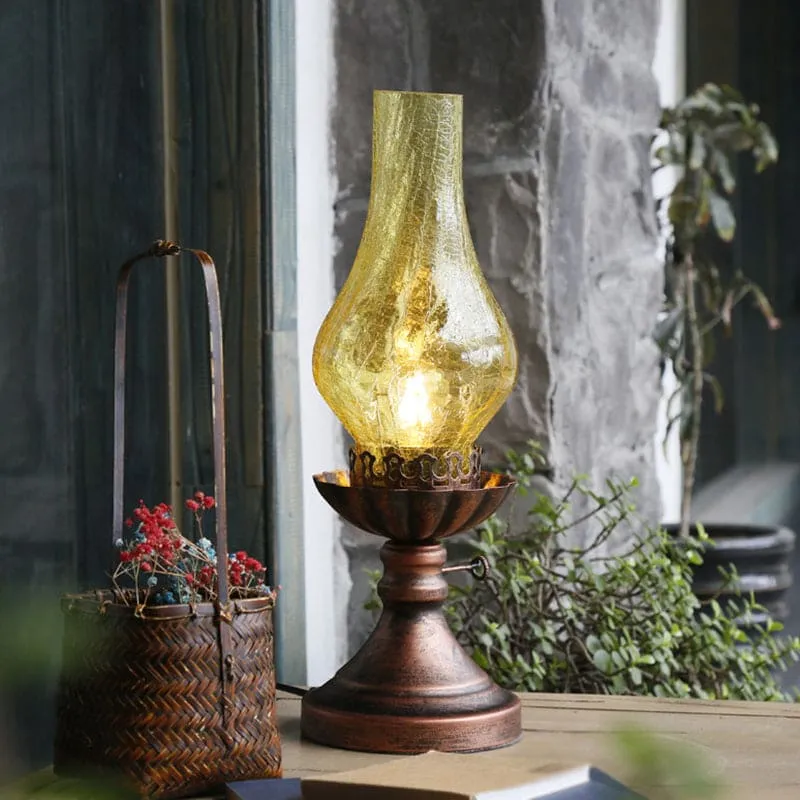 GlowThijs - Craykle Glas Lampenkap Kerosine Retro Nachtkastje Selzar