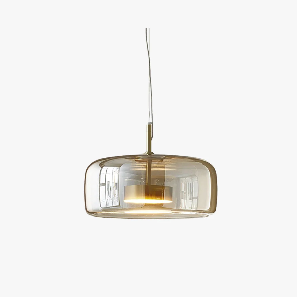 Hailie Retro LED Hanglampen Gouden Amber Metaal Glas Slaapkamer Selzar