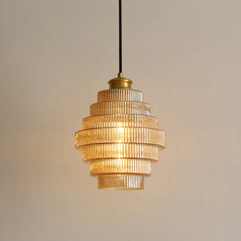 Hanglamp van Glas en Messing Flesvorm Selzar