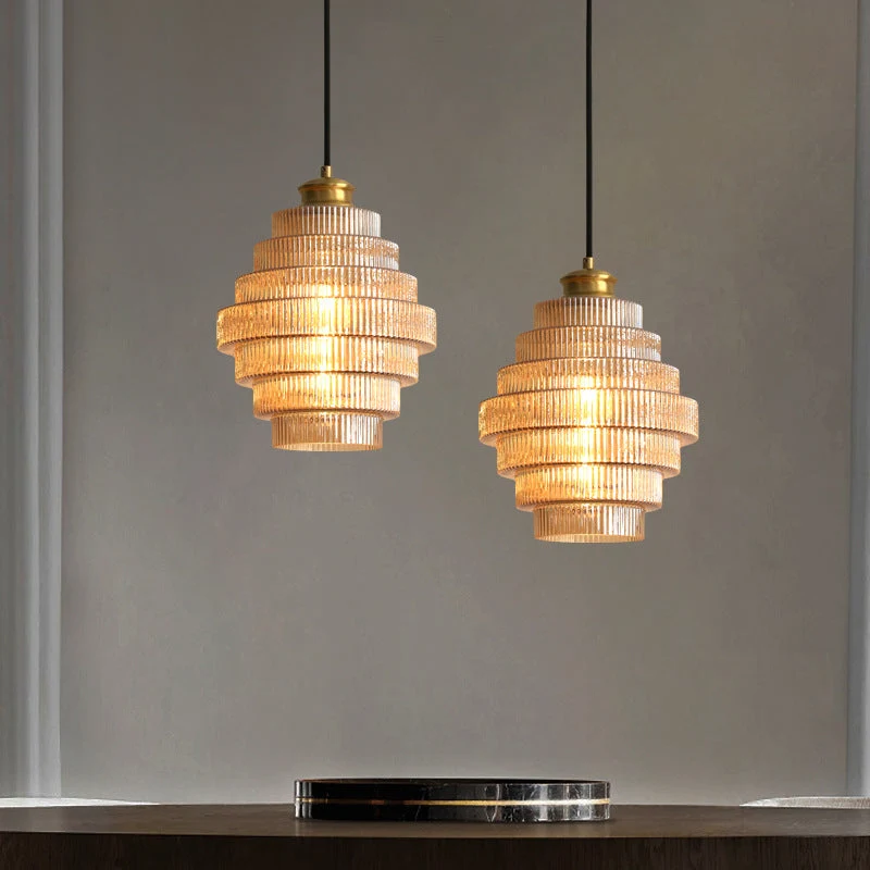 Hanglamp van Glas en Messing Flesvorm Selzar