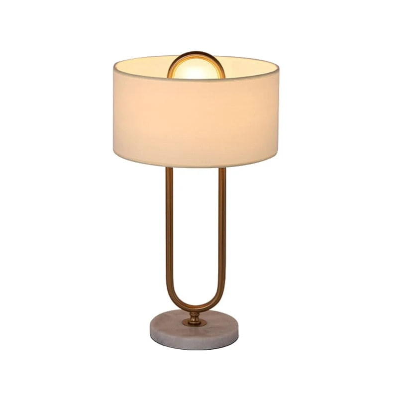 LichtAnna - Witte Trommel Nachtkastlamp met Ovaal Staander Selzar