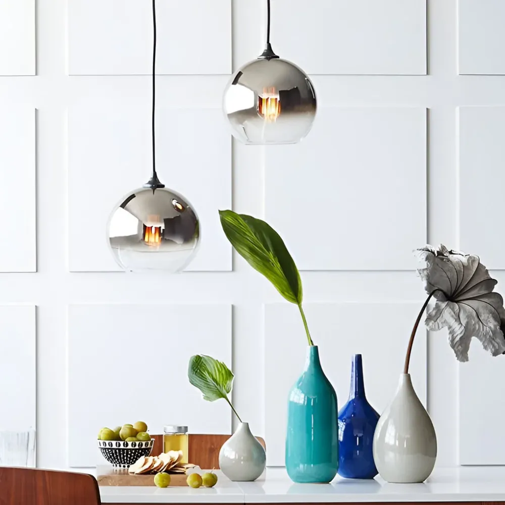 LichtMeester - Moderne Globe Design Hanglamp van Glas met LED Verlichting voor Keuken en Eetkamer Selzar