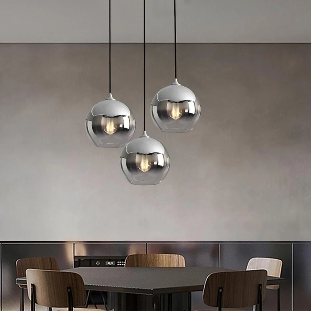 LichtMeester - Moderne Globe Design Hanglamp van Glas met LED Verlichting voor Keuken en Eetkamer Selzar
