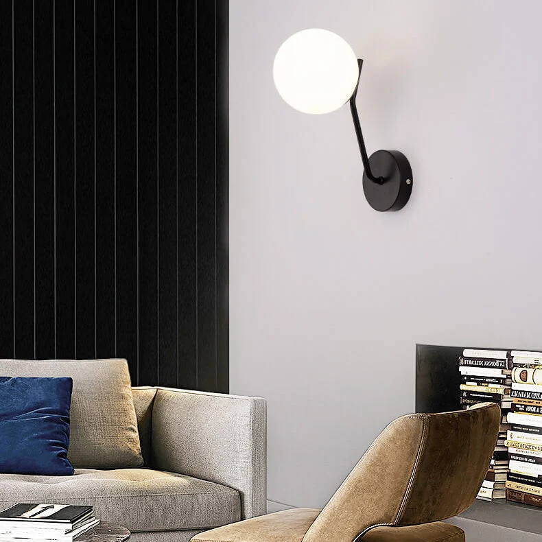 LumiArt - Moderne wandlamp met glazen bolvormige lampenkap Selzar