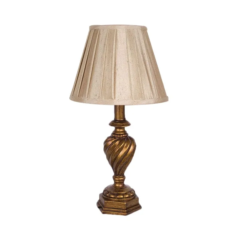LuminaDesign - Geplisseerde Bedlamp met Hars Fontein Voet Selzar