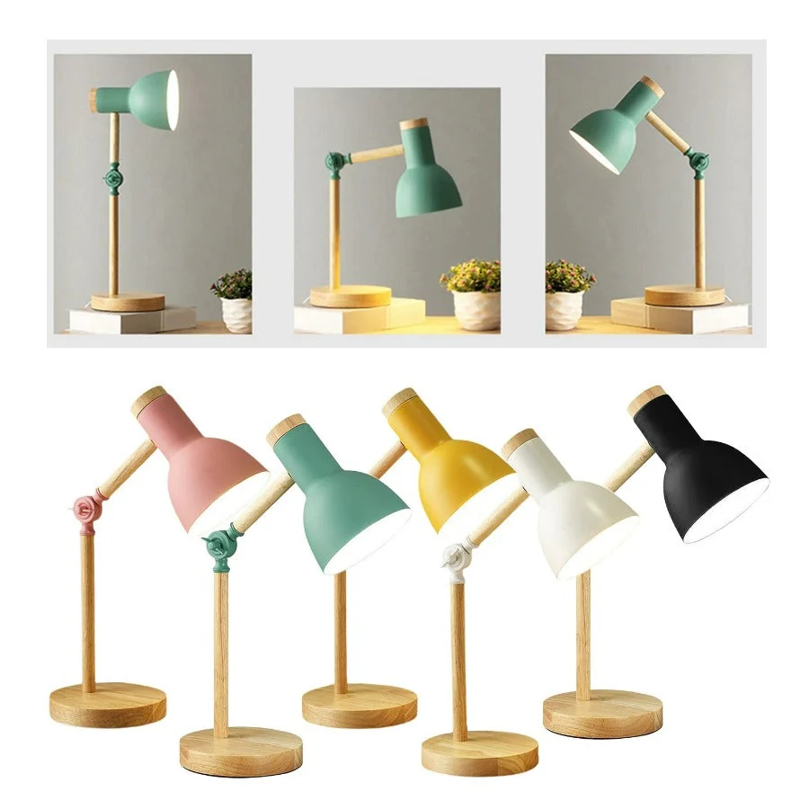 LuminaScandi - Scandinavische Houten Bureau Lamp Selzar