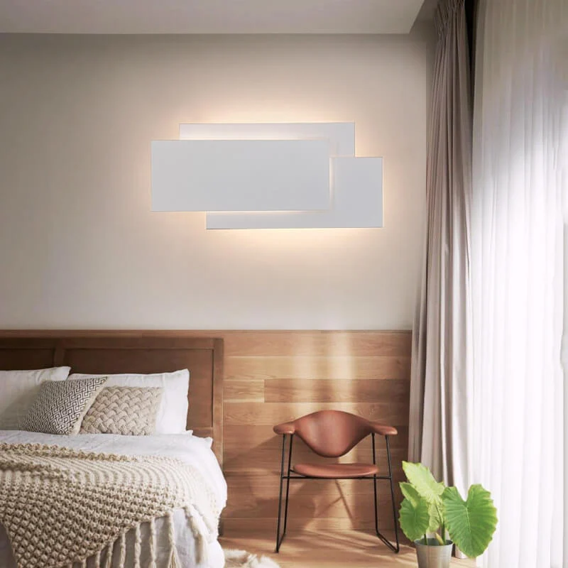 LumiNova - Minimalistische vierkante gestapelde LED-wandlamp van aluminium Selzar