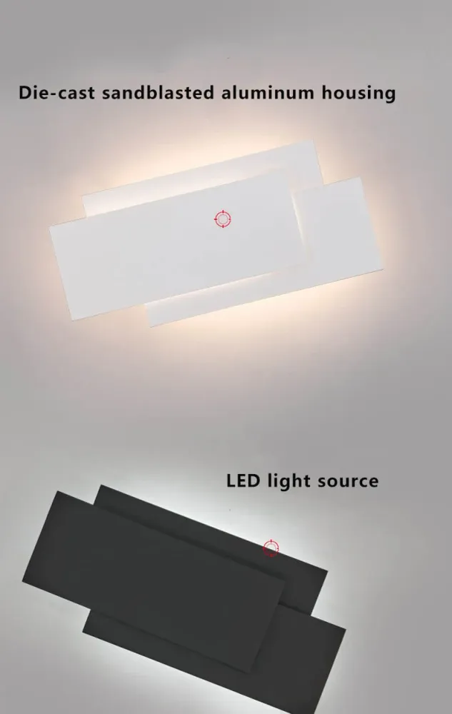 LumiNova - Minimalistische vierkante gestapelde LED-wandlamp van aluminium Selzar