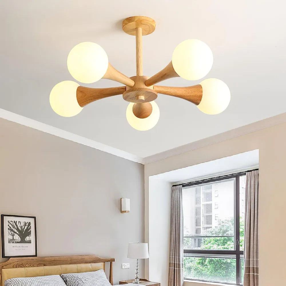 Luna - Elegante Houten Hanglamp Selzar