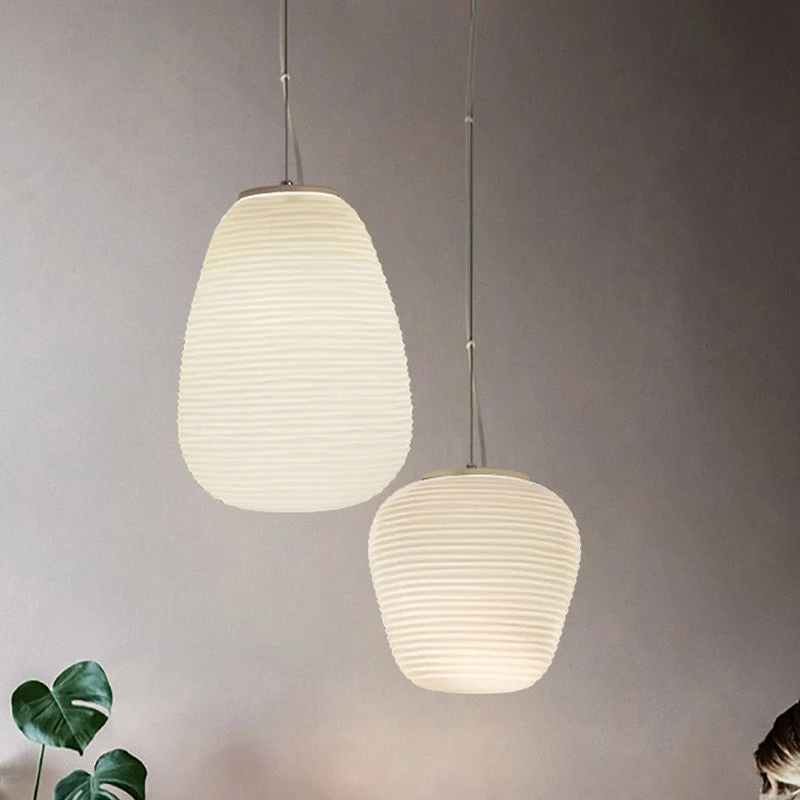 Moderne Hanglamp van Geribbeld Glas Selzar