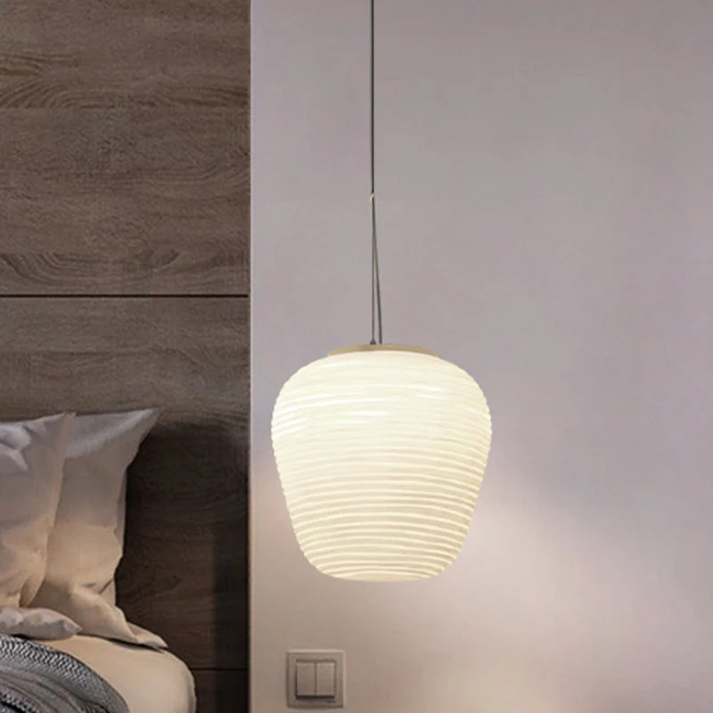 Moderne Hanglamp van Geribbeld Glas Selzar